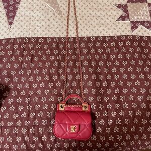 Elegant Red Quilted Chanel Mini Bag